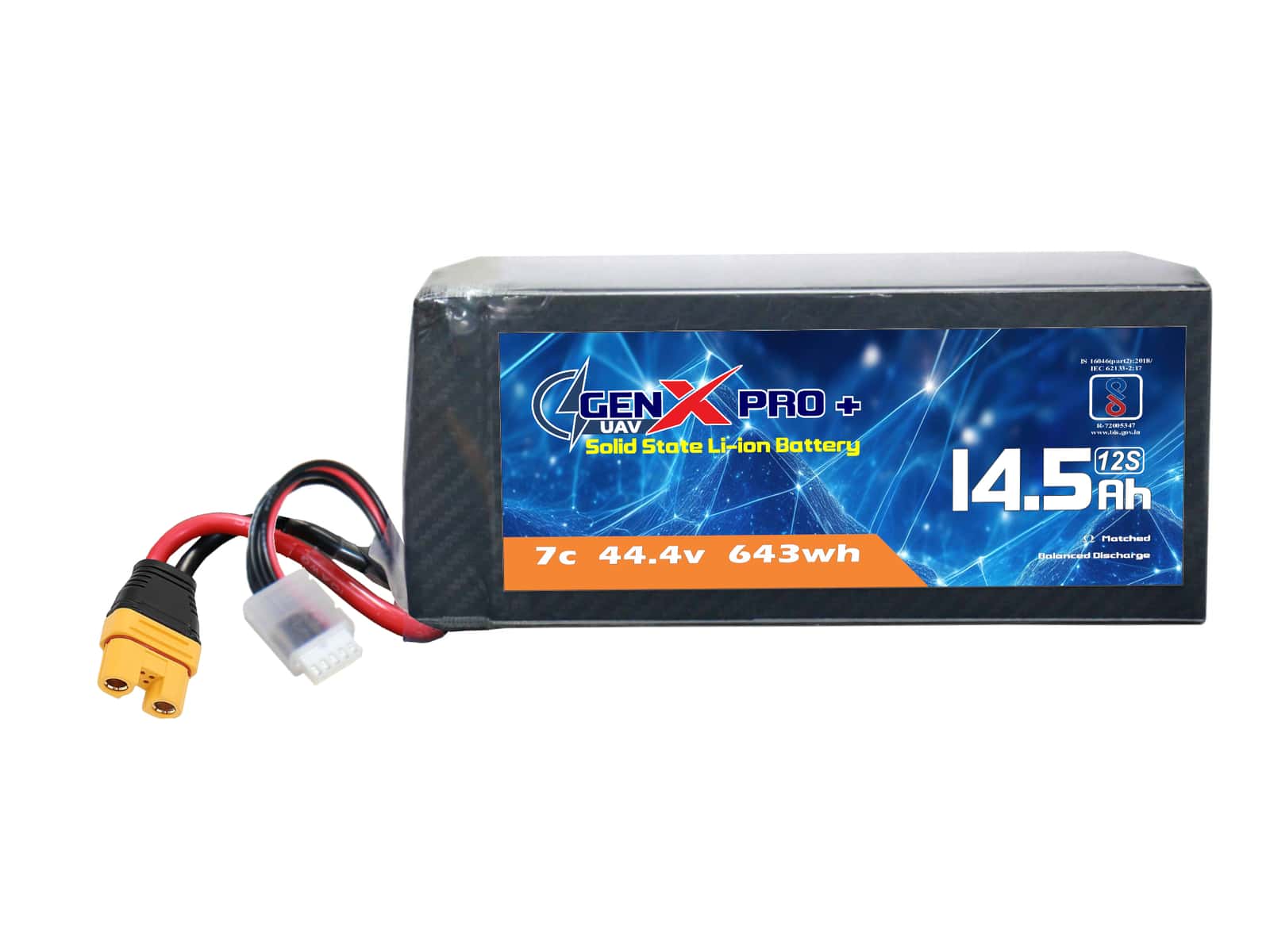 GenX Pro+ Solid State 44.4V 12S 15000mah 7C Premium Lithium Ion Solid State Rechargeable Battery 350wh/kg view MAIN