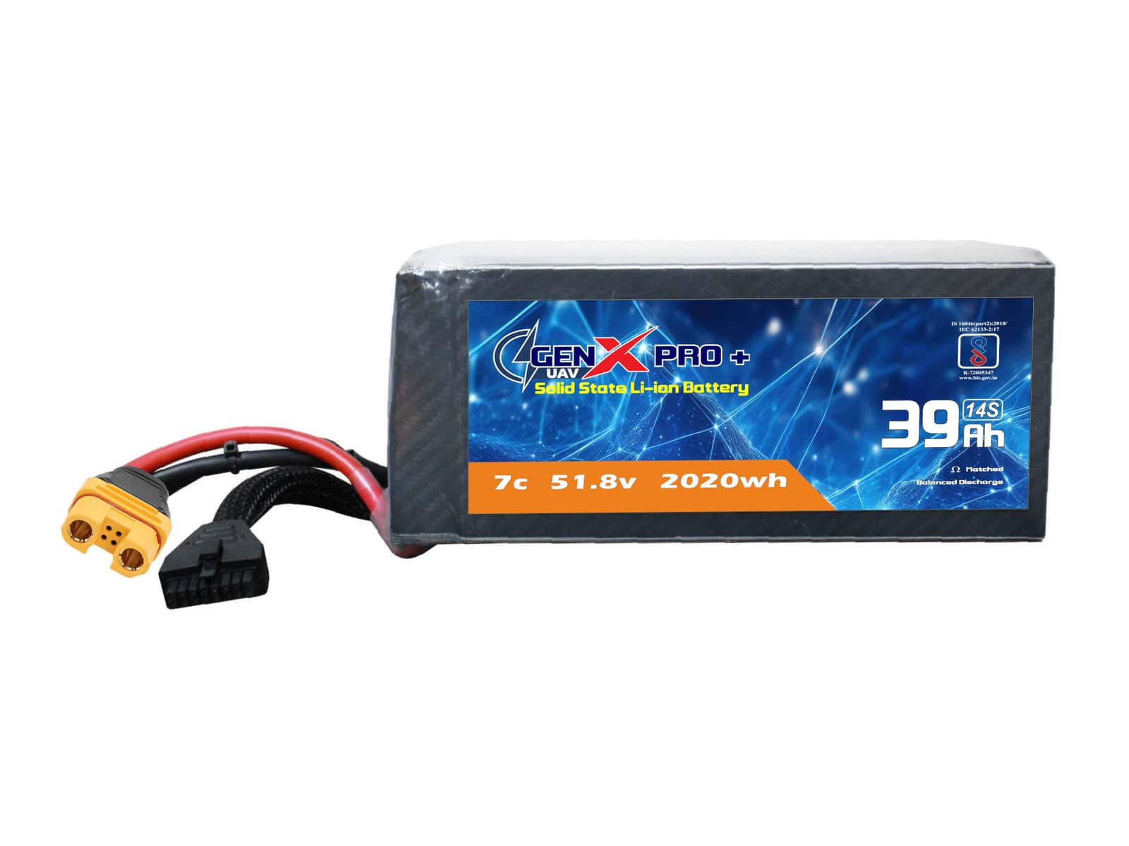 GenX Pro+ Solid State 66.6V 18S 39000mah 7C Premium Lithium Ion Solid State Rechargeable Battery 350wh/kg view MAIN