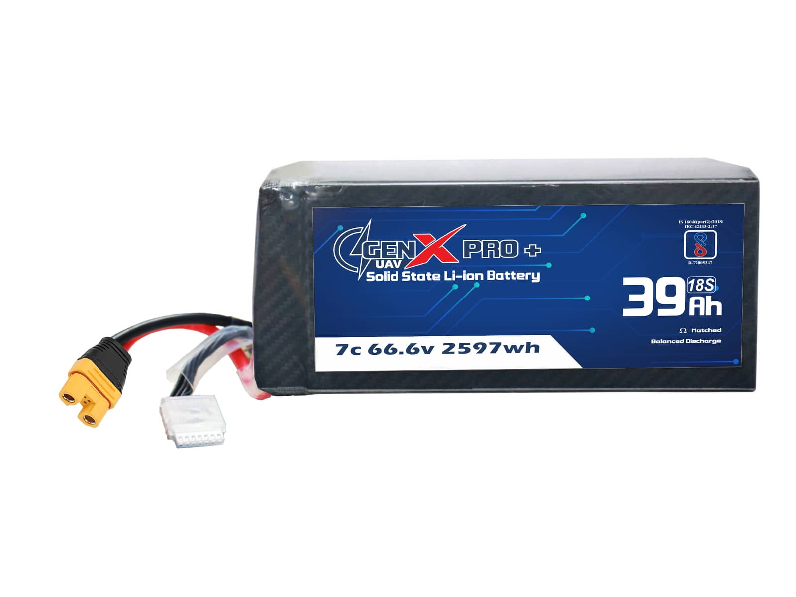 GenX Pro+ Solid State 66.6V 18S 39000mah 7C Premium Lithium Ion Solid State Rechargeable Battery 400wh/kg
