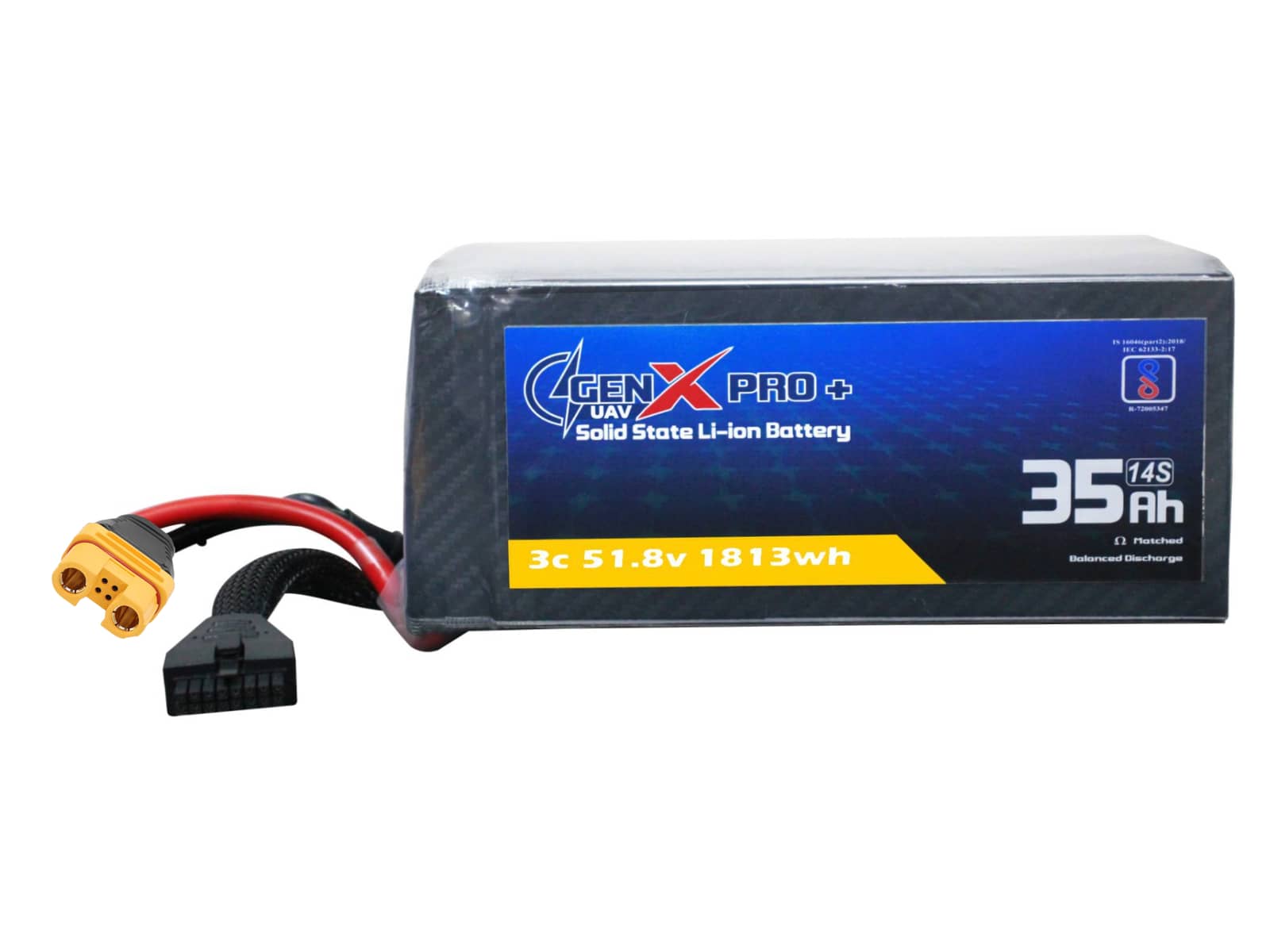 GenX Pro+ Solid State High Energy Density 51.8V 14S 35000mah 3C/5C Premium Li-ion Battery 320Wh/kg