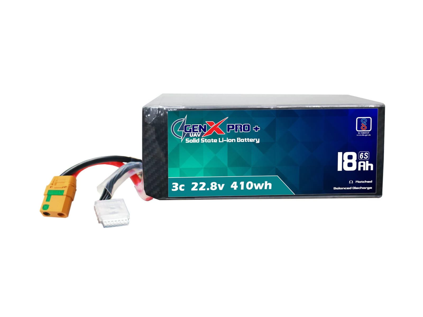 GenX Pro+ Solid State 22.8V 6S 18000mah 3C Premium Lithium Ion Solid State Rechargeable Battery 575wh/kg for Delivery Drone Battery