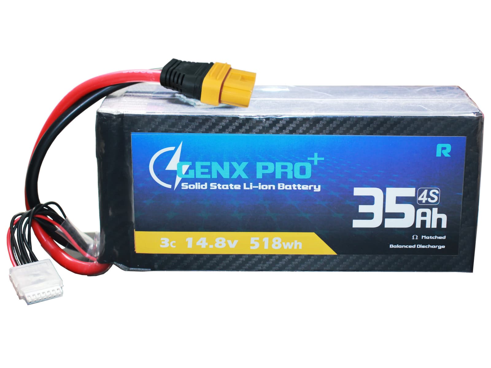 GenX Pro+ Solid State High Energy Density 14.8V 4S 35000mAh 3C / 5C Premium Li-ion Battery 320Wh/kg
