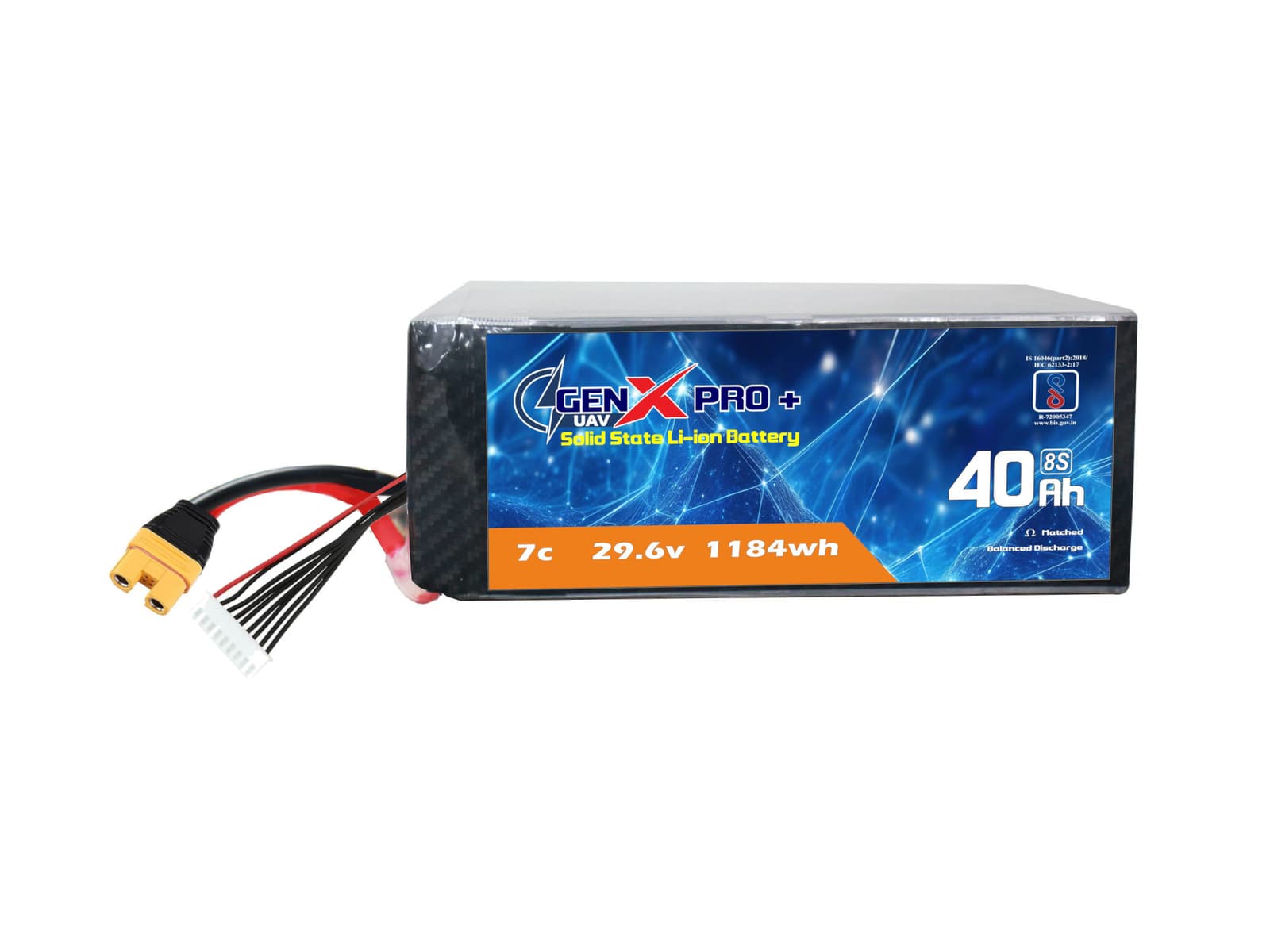 GenX Pro+ Solid State 29.6V 8S 40000mah 7C Premium Lithium Ion Solid State Rechargeable Battery 350wh/kg
