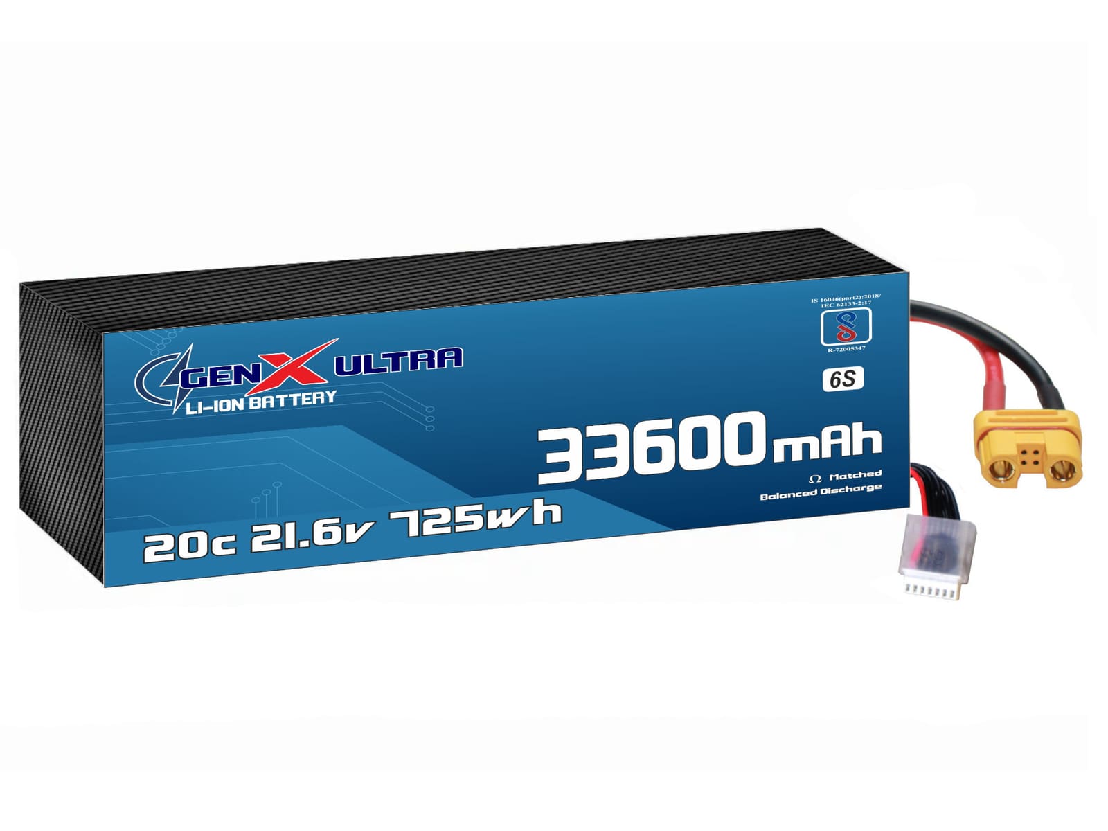 21.6V · 6S · 33600mAh · 20C — GenX UAV Battery Series UAV battery pack