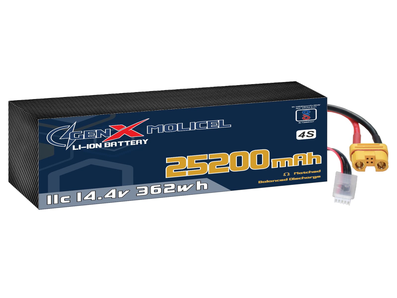 14.4V · 4S · 25200mAh · 11C — GenX UAV Battery Series UAV battery pack