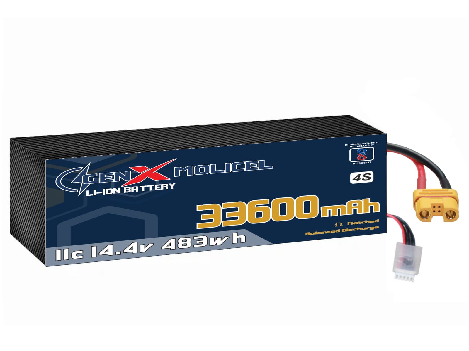 14.4V · 4S · 33600mAh · 11C — GenX UAV Battery Series UAV battery pack