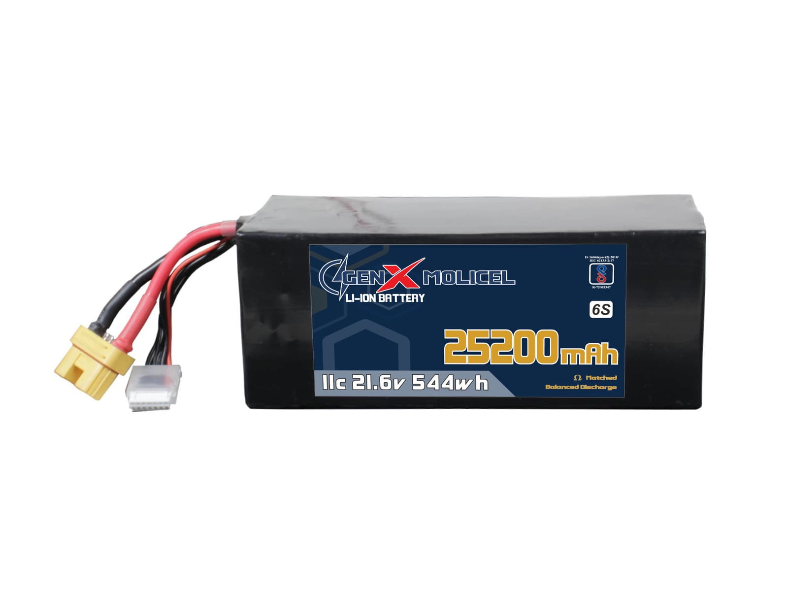 21.6V · 6S · 25200mAh · 11C — GenX UAV Battery Series UAV battery pack