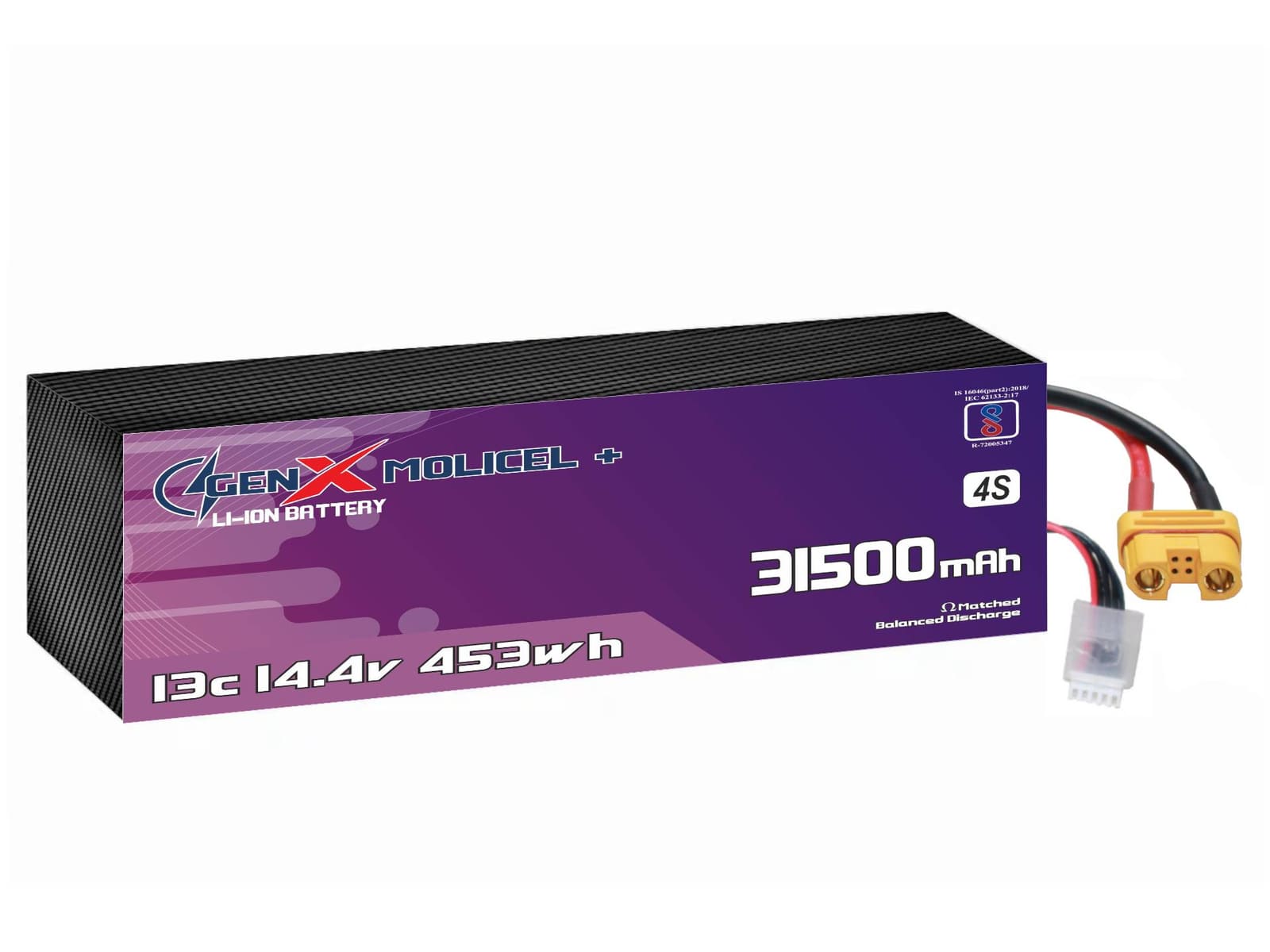 14.4V · 4S · 31500mAh · 13C — GenX UAV Battery Series UAV battery pack