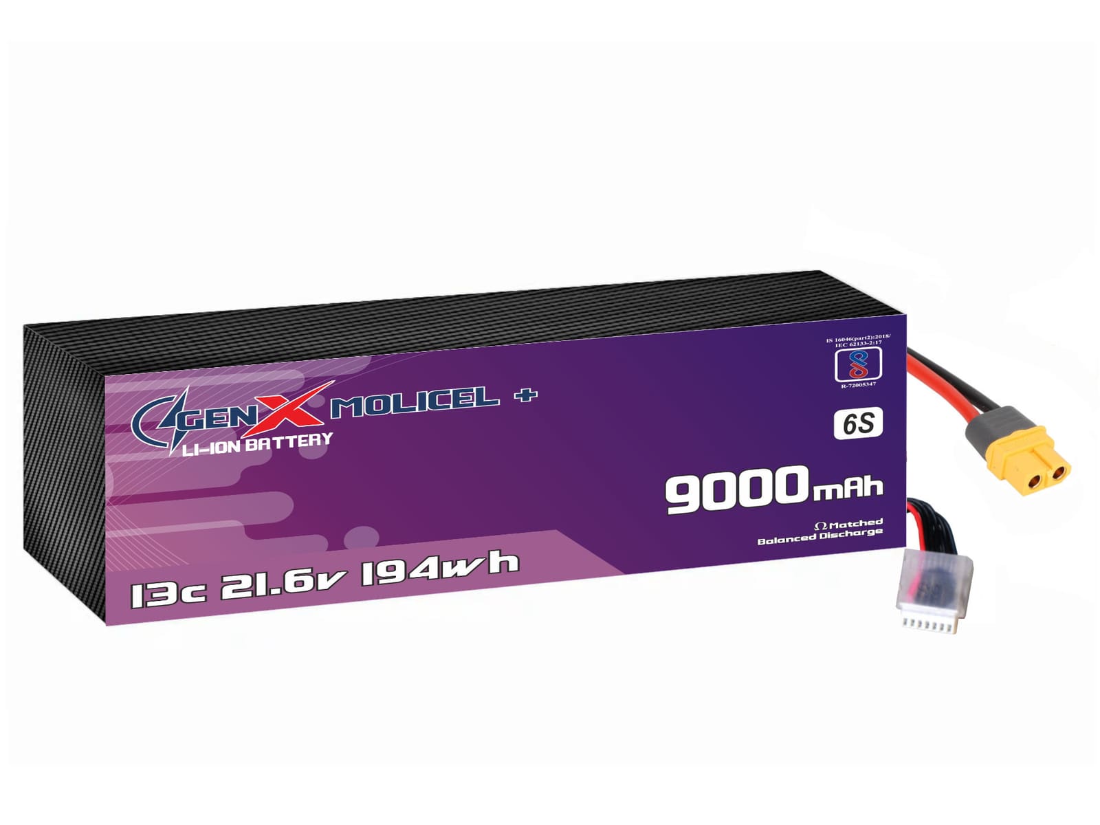 21.6V · 6S · 9000mAh · 13C — GenX UAV Battery Series UAV battery pack