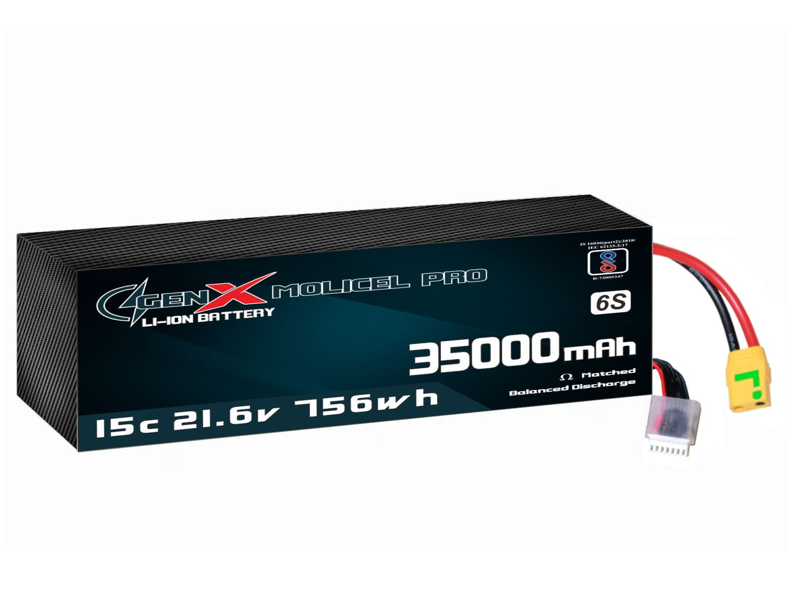 21.6V · 6S · 35000mAh · 15C — GenX UAV Battery Series UAV battery pack
