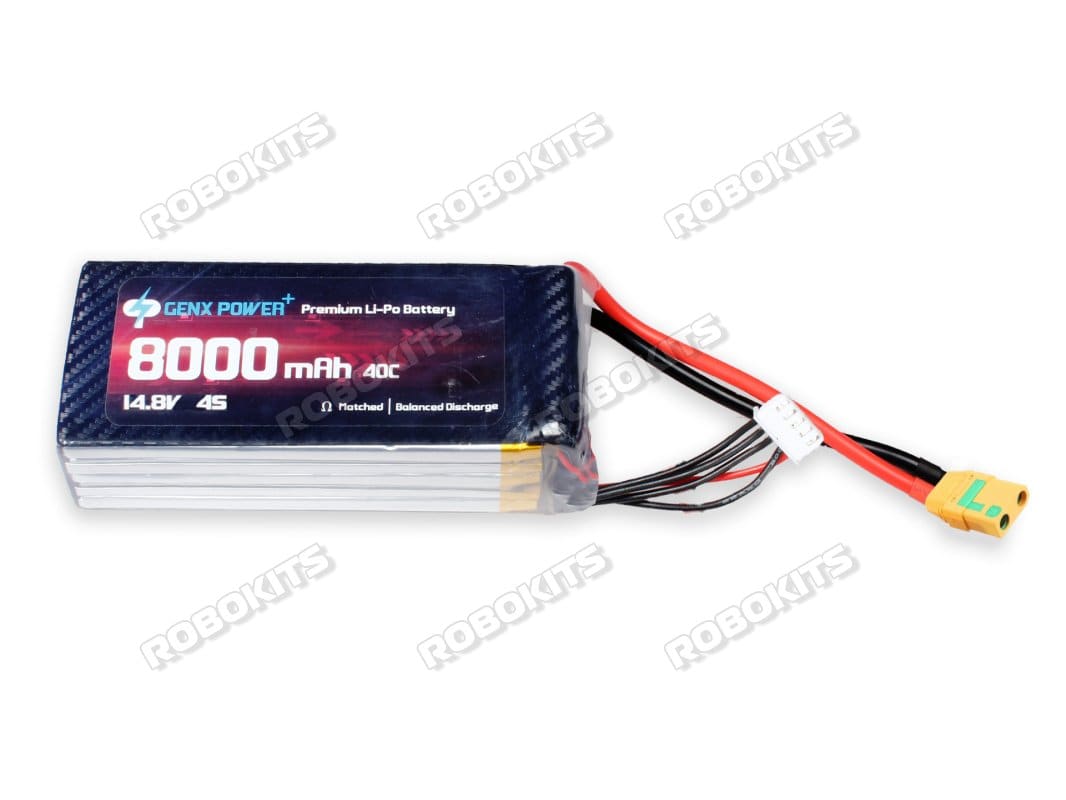 14.8V · 4S · 8000mAh · 40C — GenX LiPo Series UAV battery pack