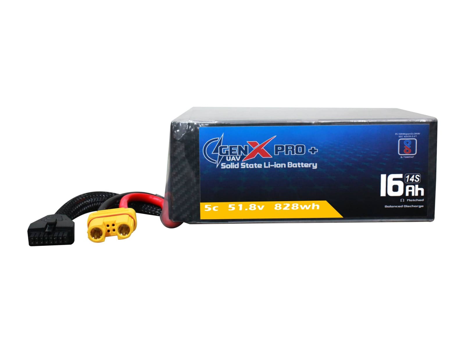 51.8V · 14S · 16000mAh · 10C — GenX Pro+ · Solid-State Series UAV battery pack