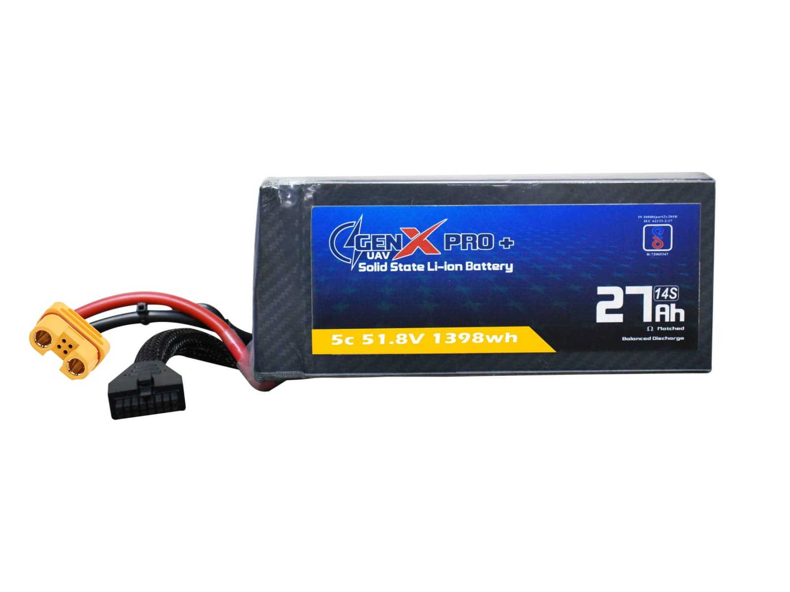 51.8V · 14S · 27000mAh · 10C — GenX Pro+ · Solid-State Series UAV battery pack