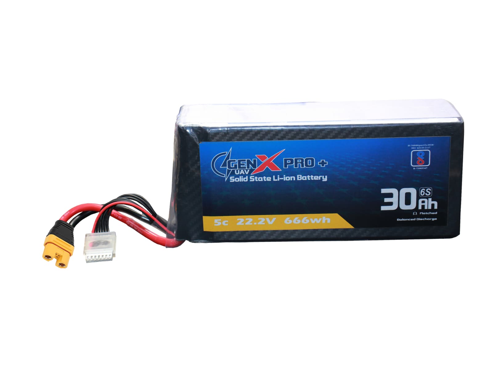 22.2V · 6S · 30000mAh · 10C — GenX Pro+ · Solid-State Series UAV battery pack
