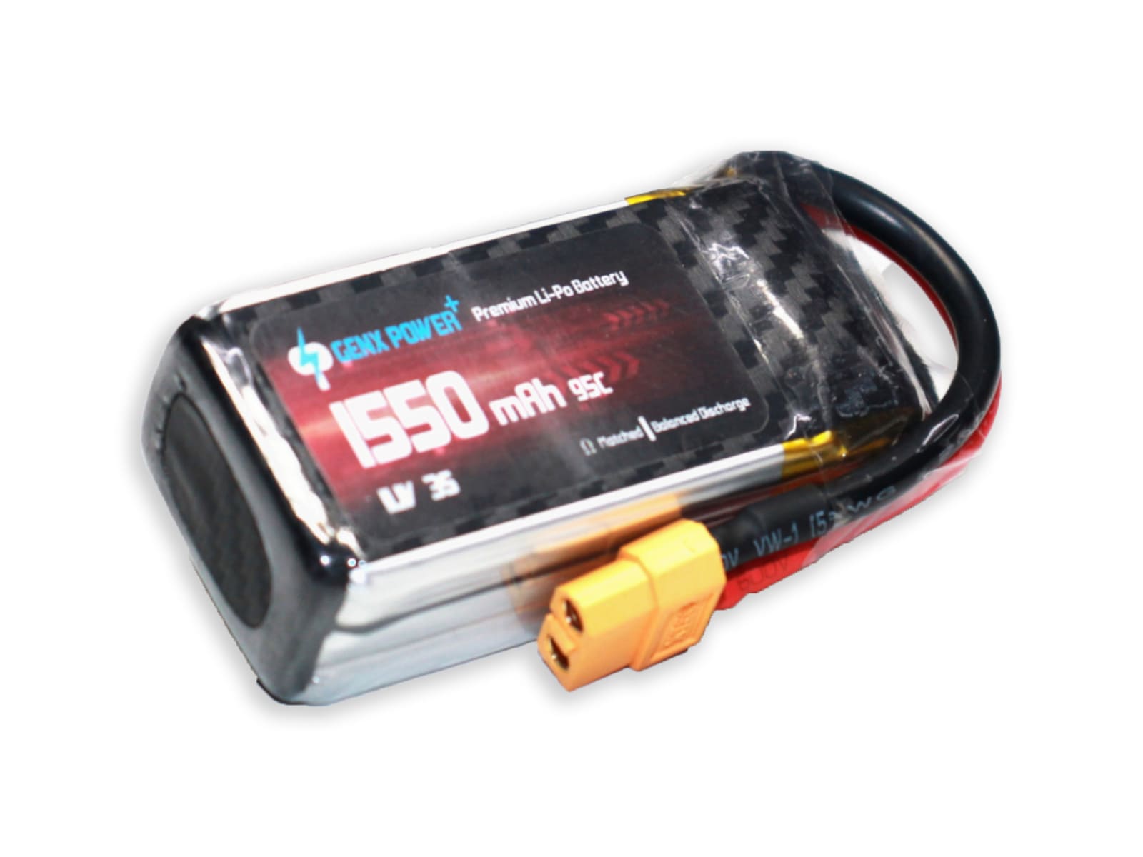 11.1V · 3S · 1550mAh · 190C — GenX LiPo Series UAV battery pack