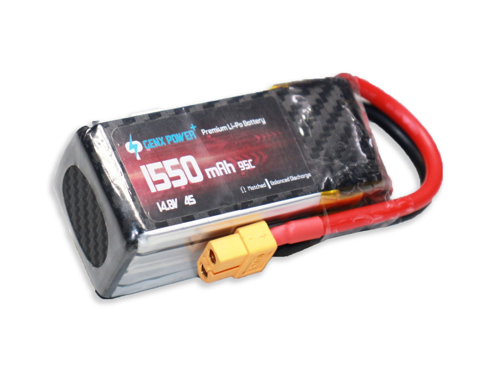 14.8V · 4S · 1550mAh · 190C — GenX LiPo Series UAV battery pack