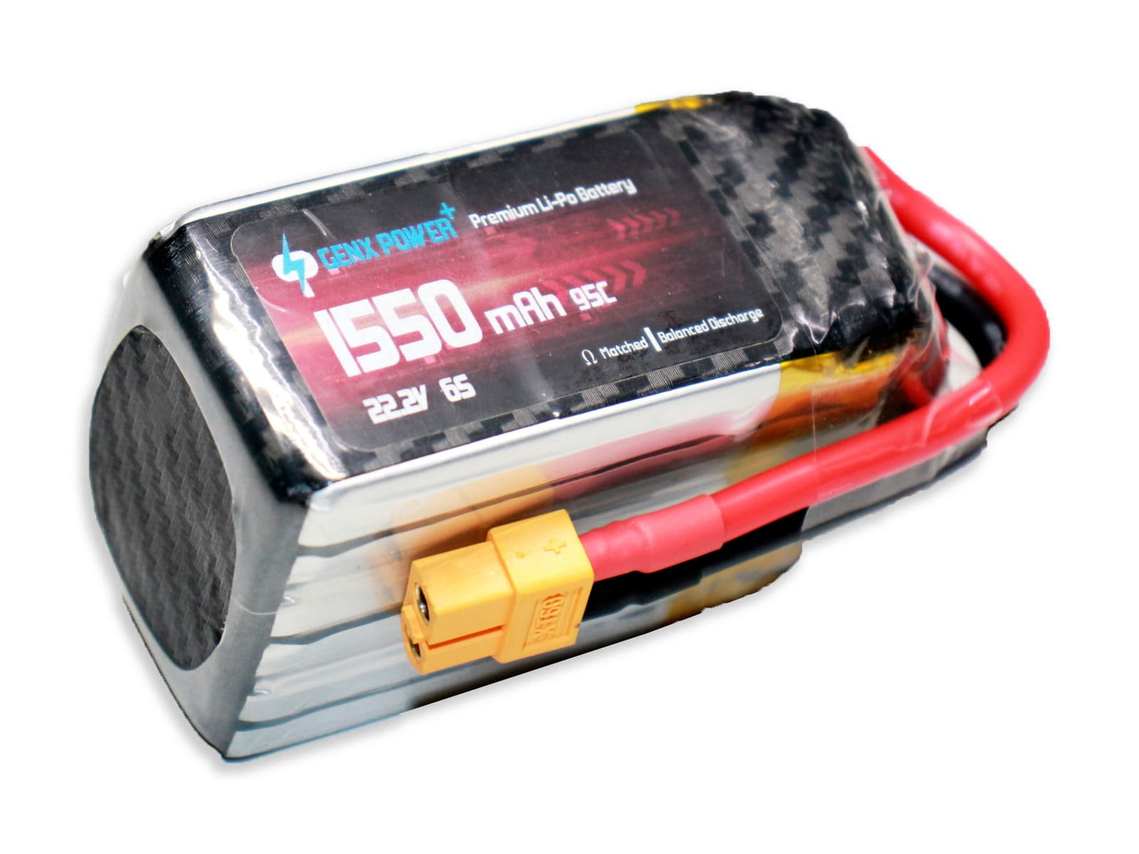 22.2V · 6S · 1550mAh · 190C — GenX LiPo Series UAV battery pack