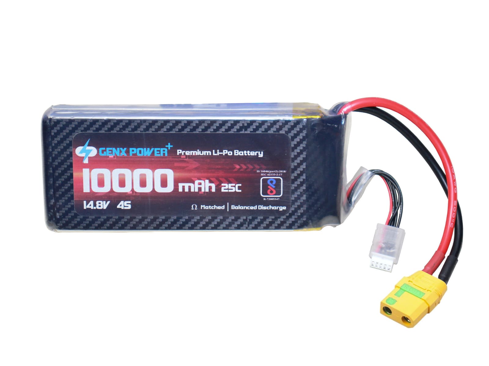 14.8V · 4S · 10000mAh · 40C — GenX LiPo Series UAV battery pack
