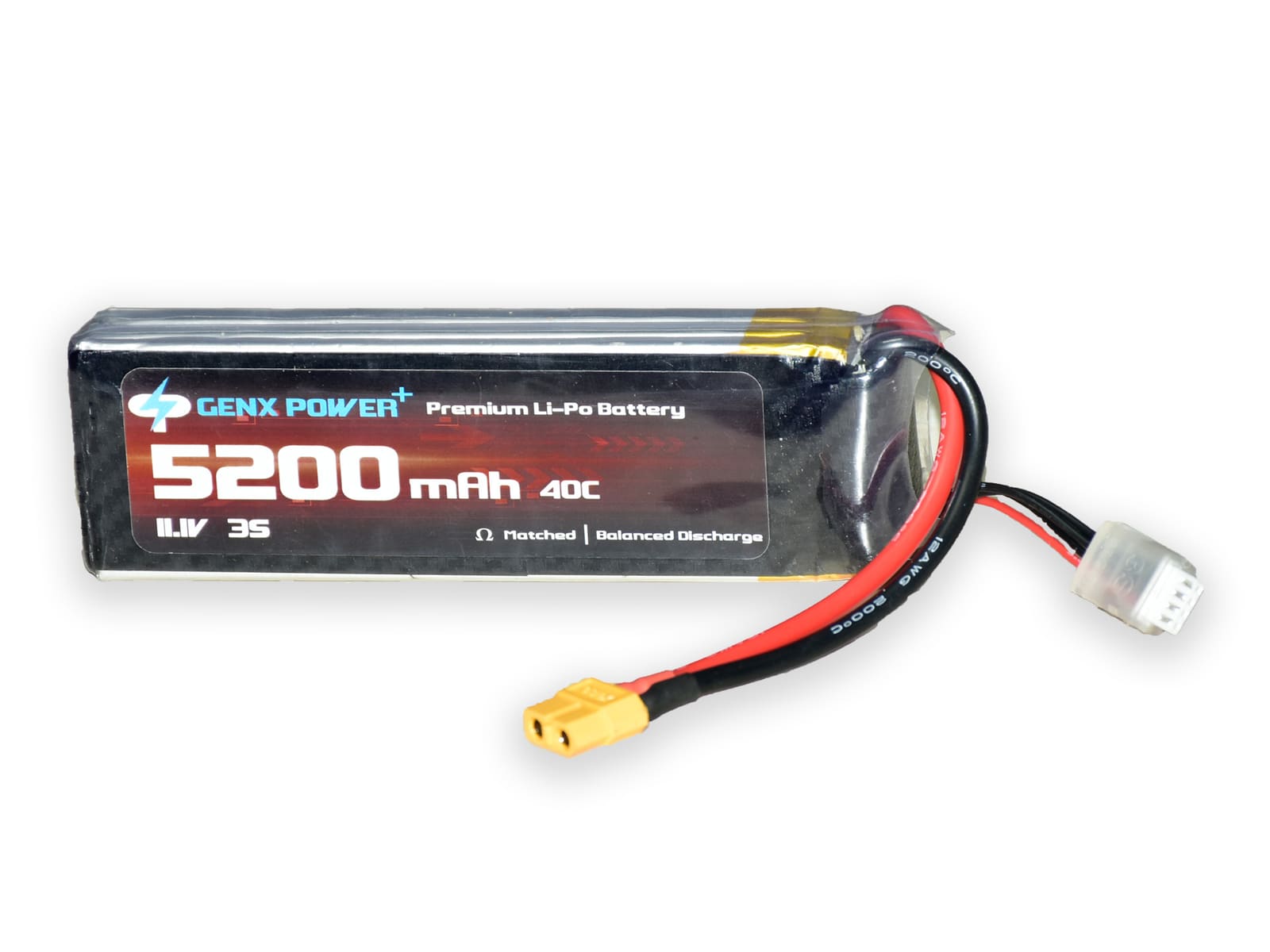 11.1V · 3S · 5200mAh · 60C — GenX LiPo Series UAV battery pack
