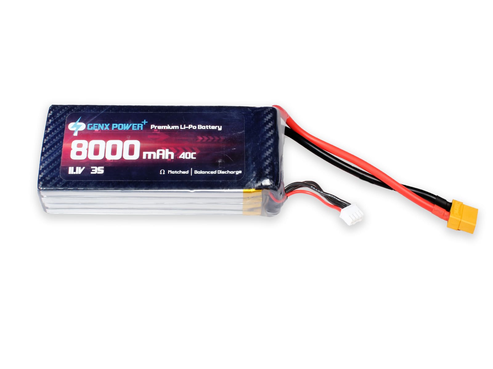 11.1V · 3S · 8000mAh · 40C — GenX LiPo Series UAV battery pack