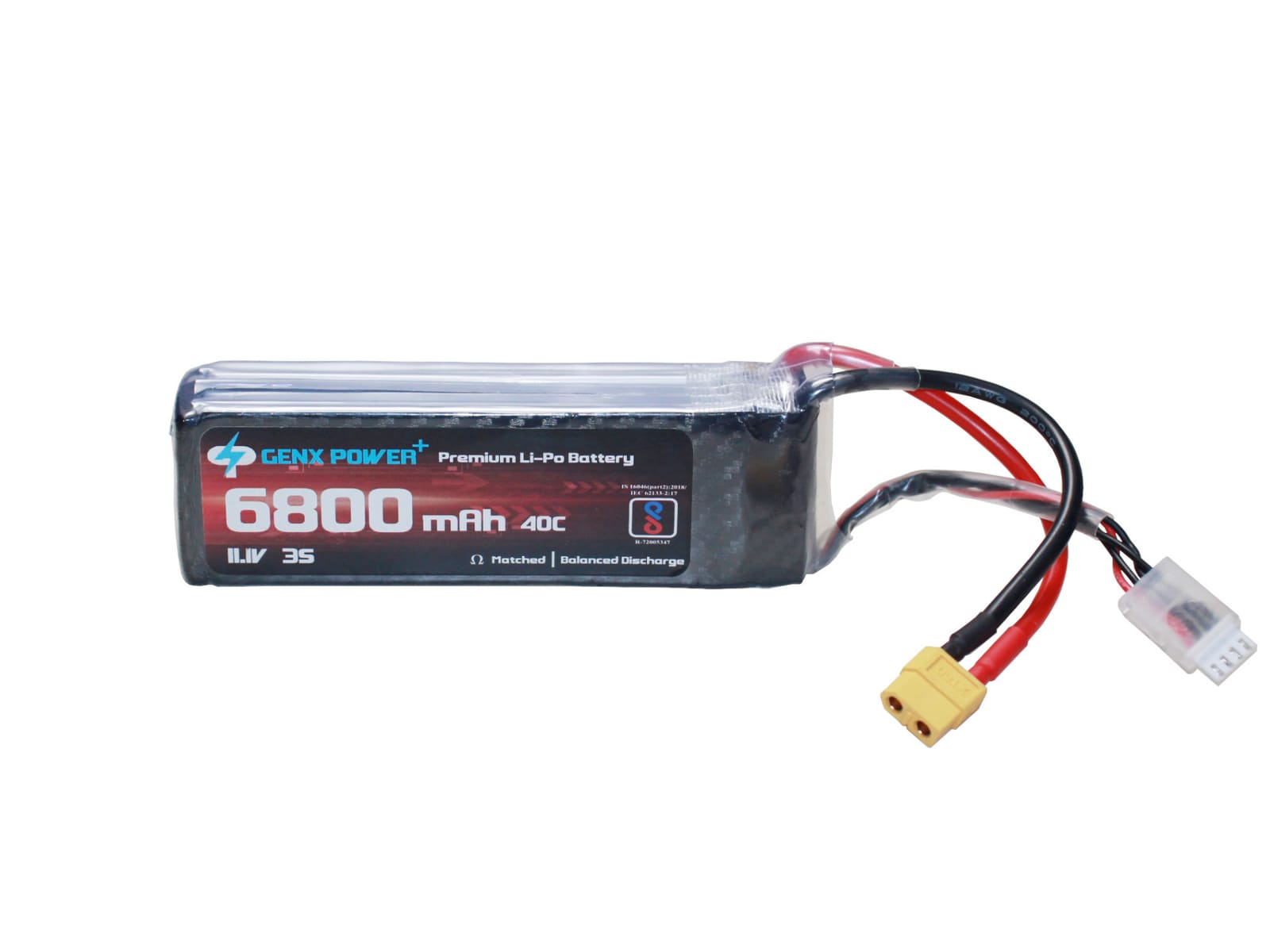 11.1V · 3S · 6800mAh · 40C — GenX LiPo Series UAV battery pack
