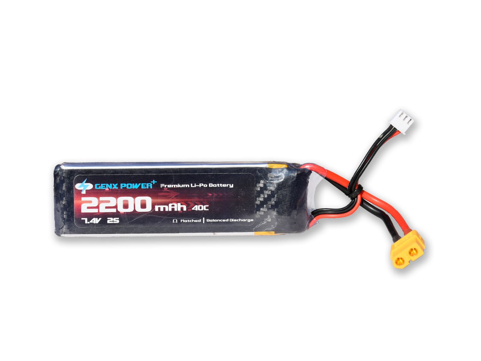 7.4V · 2S · 2200mAh · 60C — GenX LiPo Series UAV battery pack