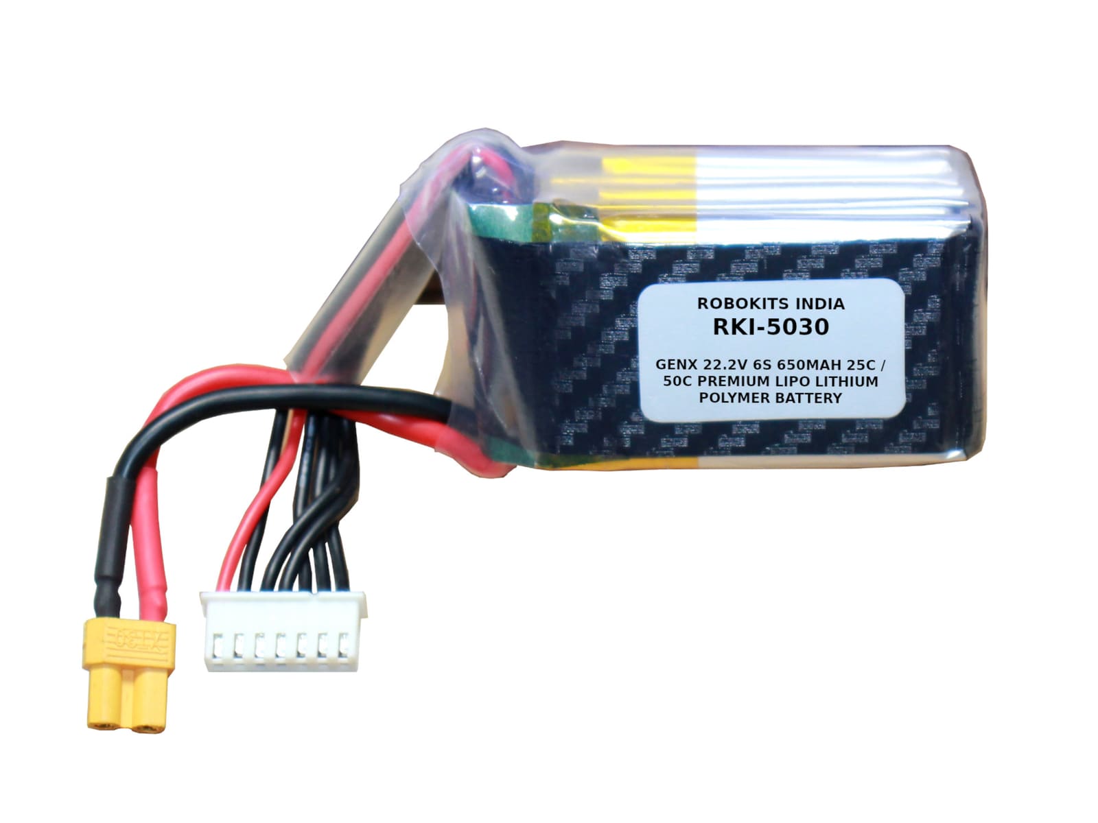 22.2V · 6S · 650mAh · 60C — GenX LiPo Series UAV battery pack