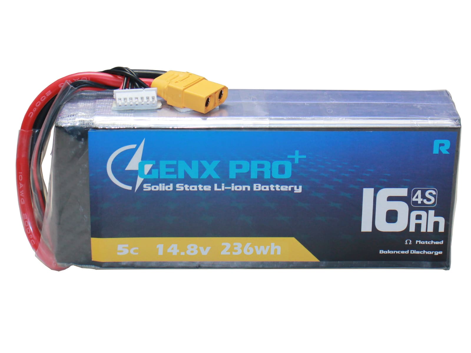 14.8V · 4S · 16000mAh · 10C — GenX Pro+ · Solid-State Series UAV battery pack