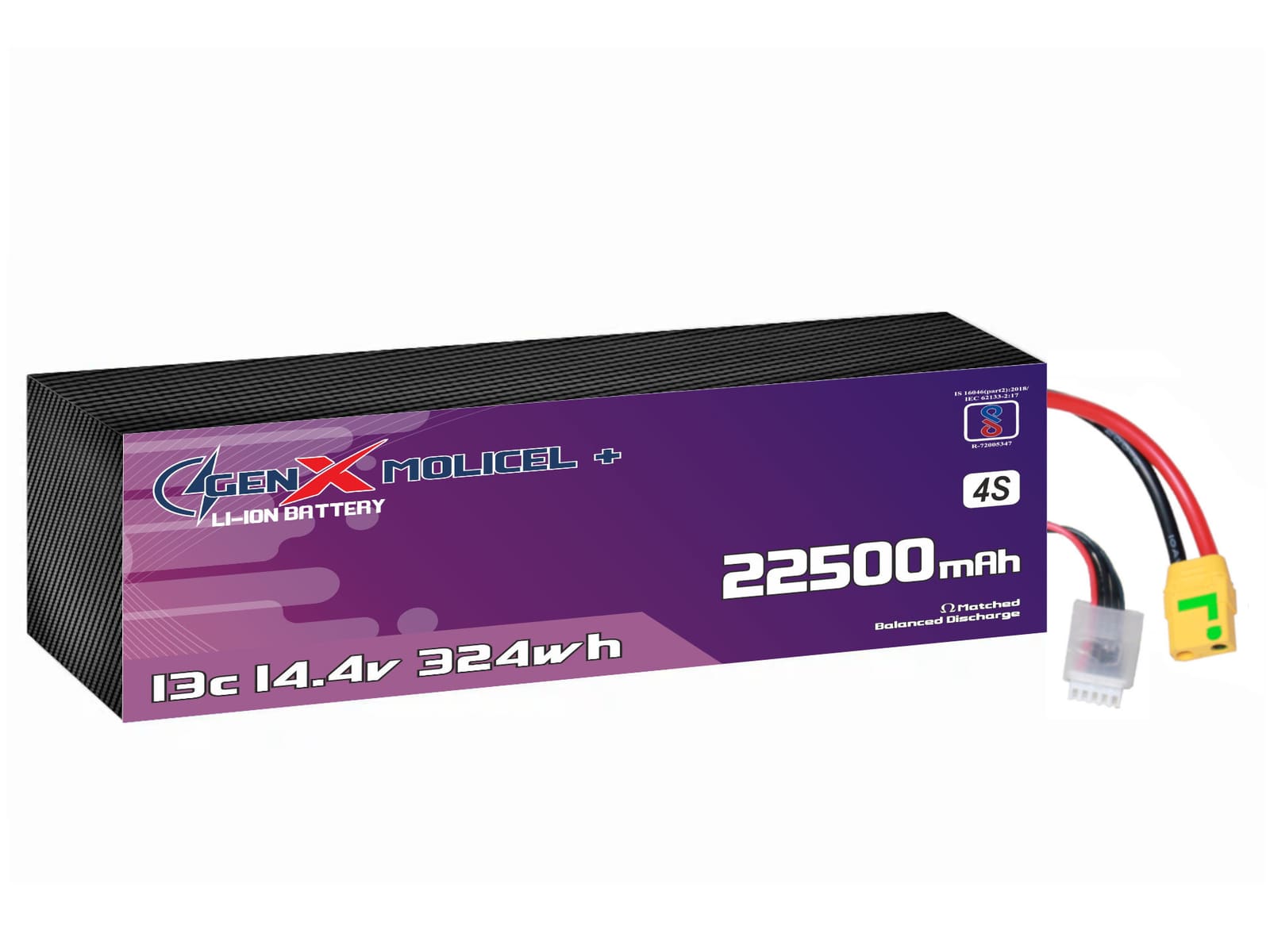 14.4V · 4S · 22500mAh · 13C — GenX UAV Battery Series UAV battery pack