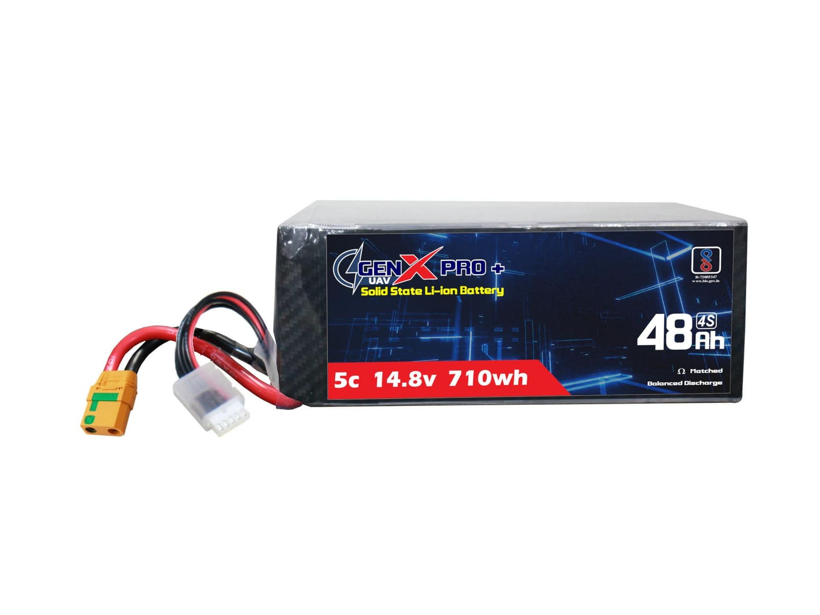 14.8V · 4S · 48000mAh · 5C — GenX Pro+ · Solid-State Series UAV battery pack