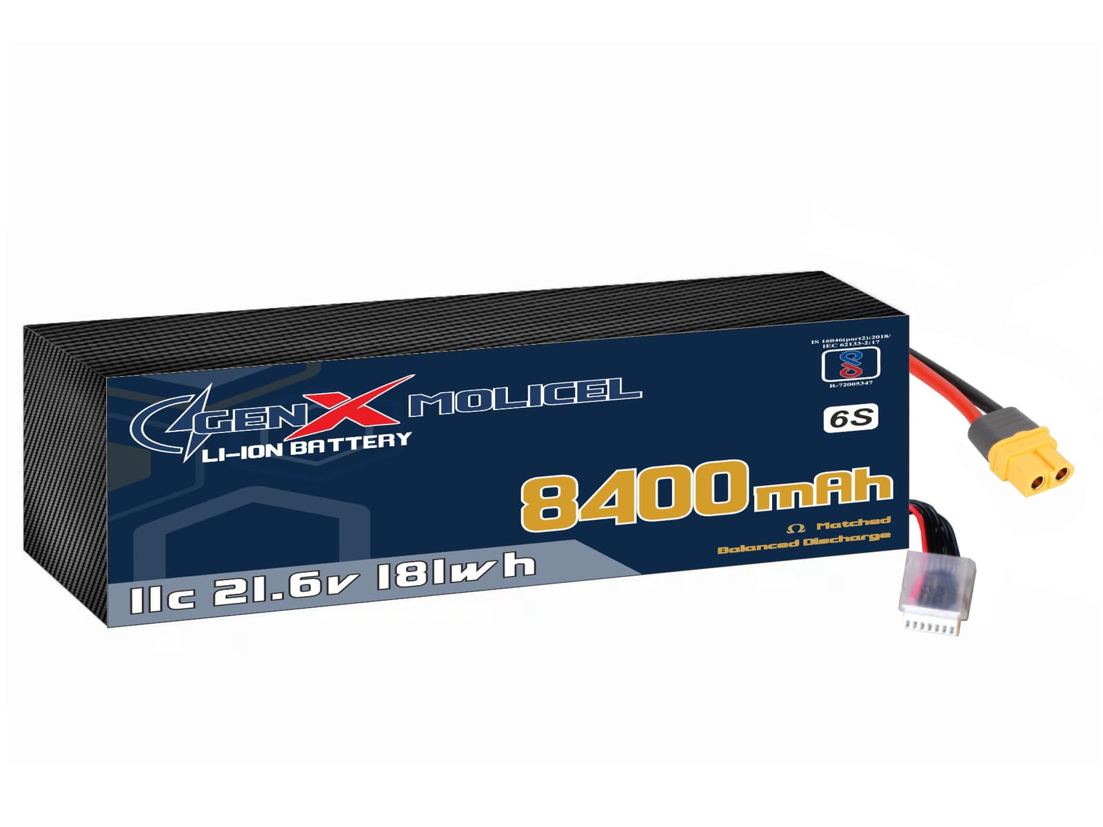 21.6V · 6S · 8400mAh · 11C — GenX UAV Battery Series UAV battery pack