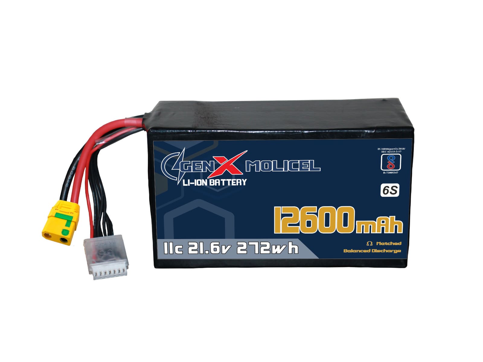 21.6V · 6S · 12600mAh · 11C — GenX UAV Battery Series UAV battery pack