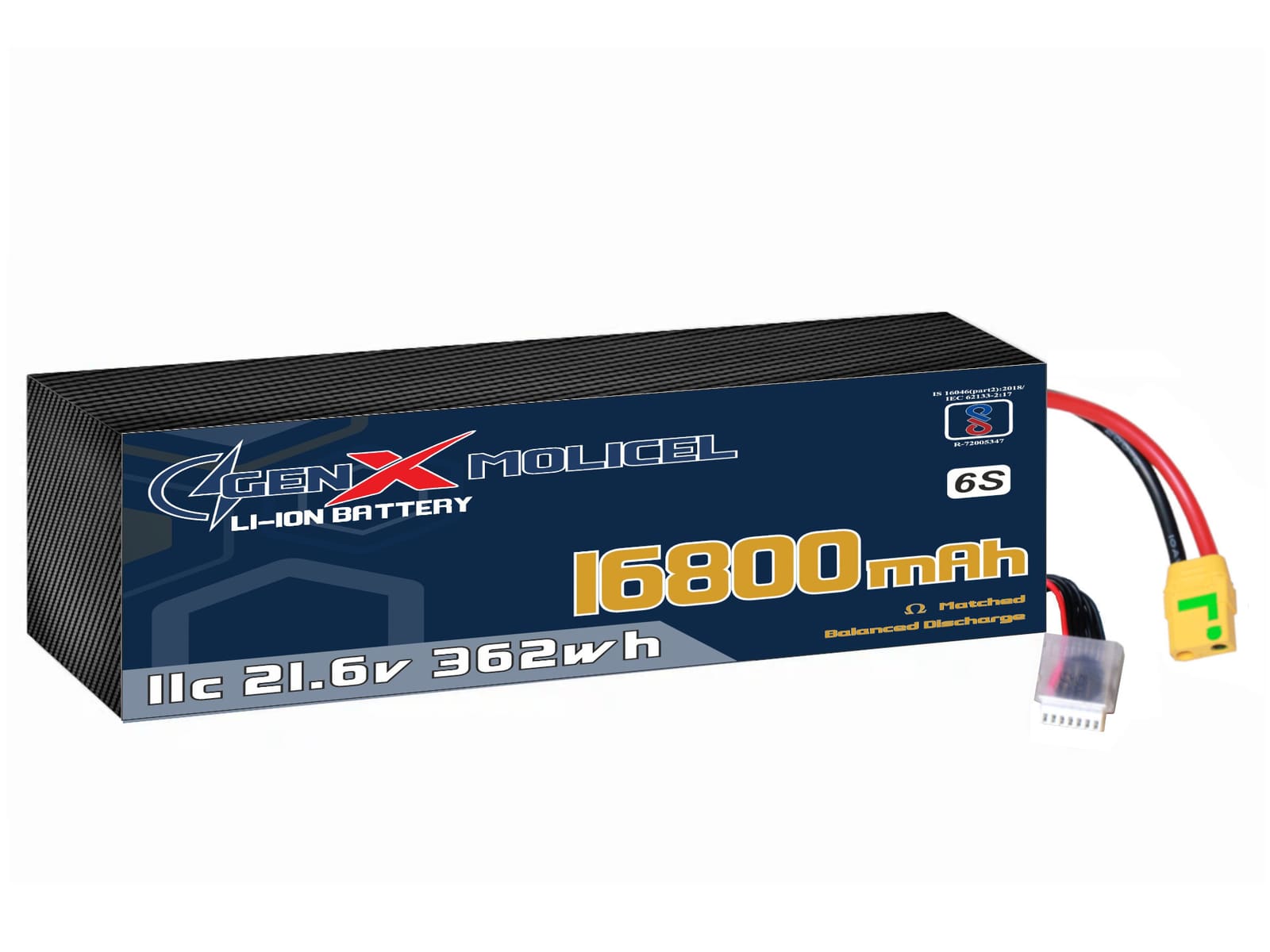 21.6V · 6S · 16800mAh · 11C — GenX UAV Battery Series UAV battery pack