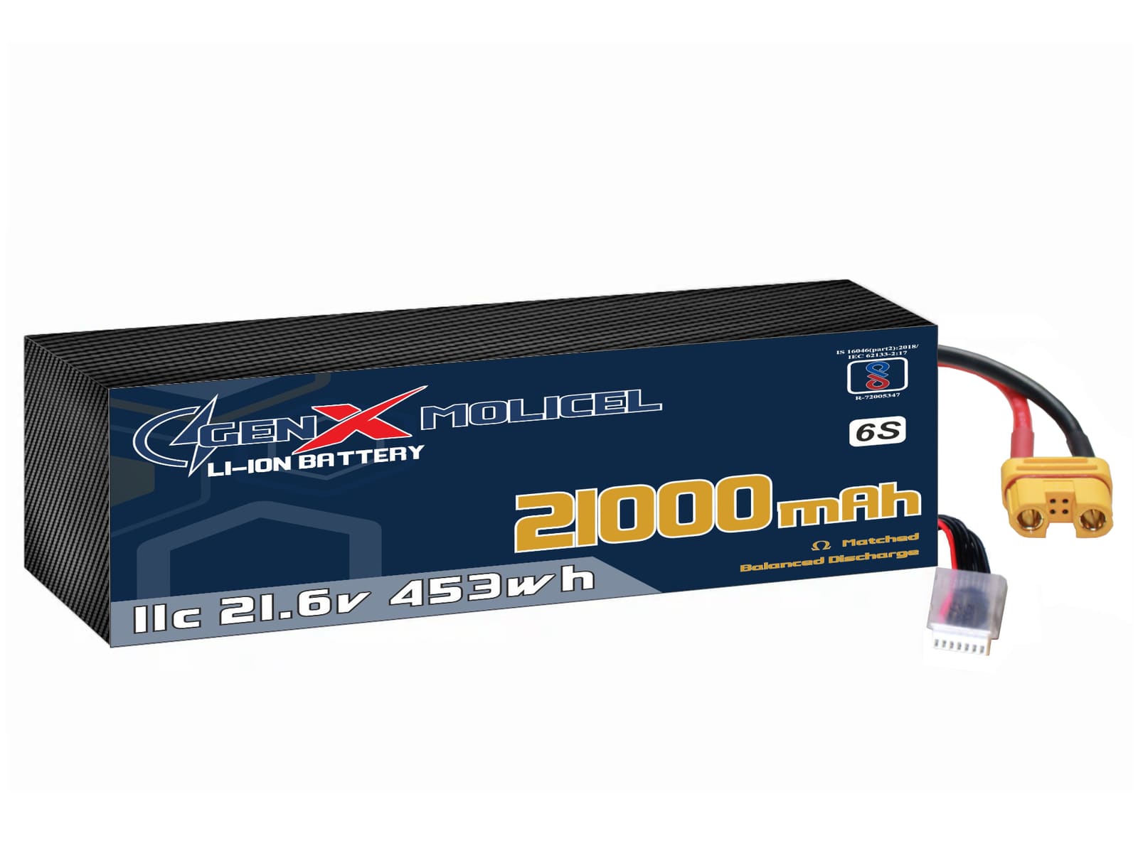 21.6V · 6S · 21000mAh · 11C — GenX UAV Battery Series UAV battery pack