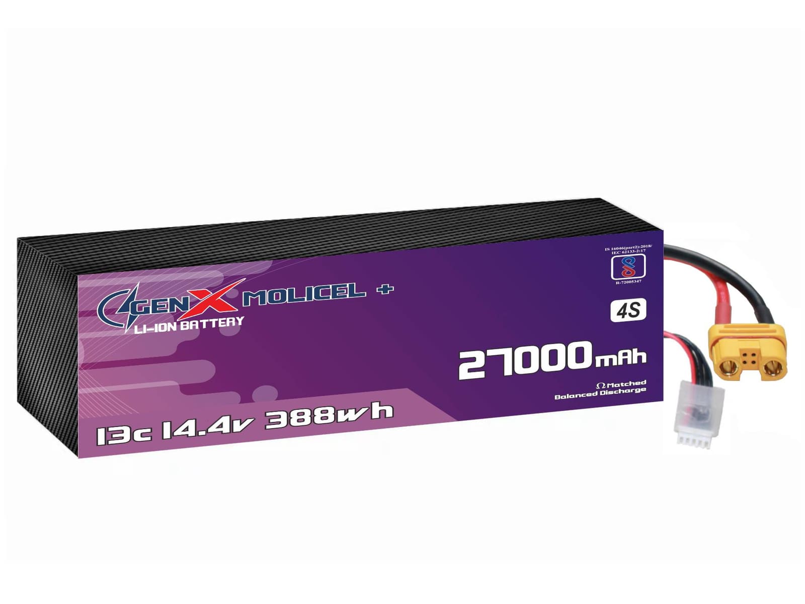 14.4V · 4S · 27000mAh · 13C — GenX UAV Battery Series UAV battery pack