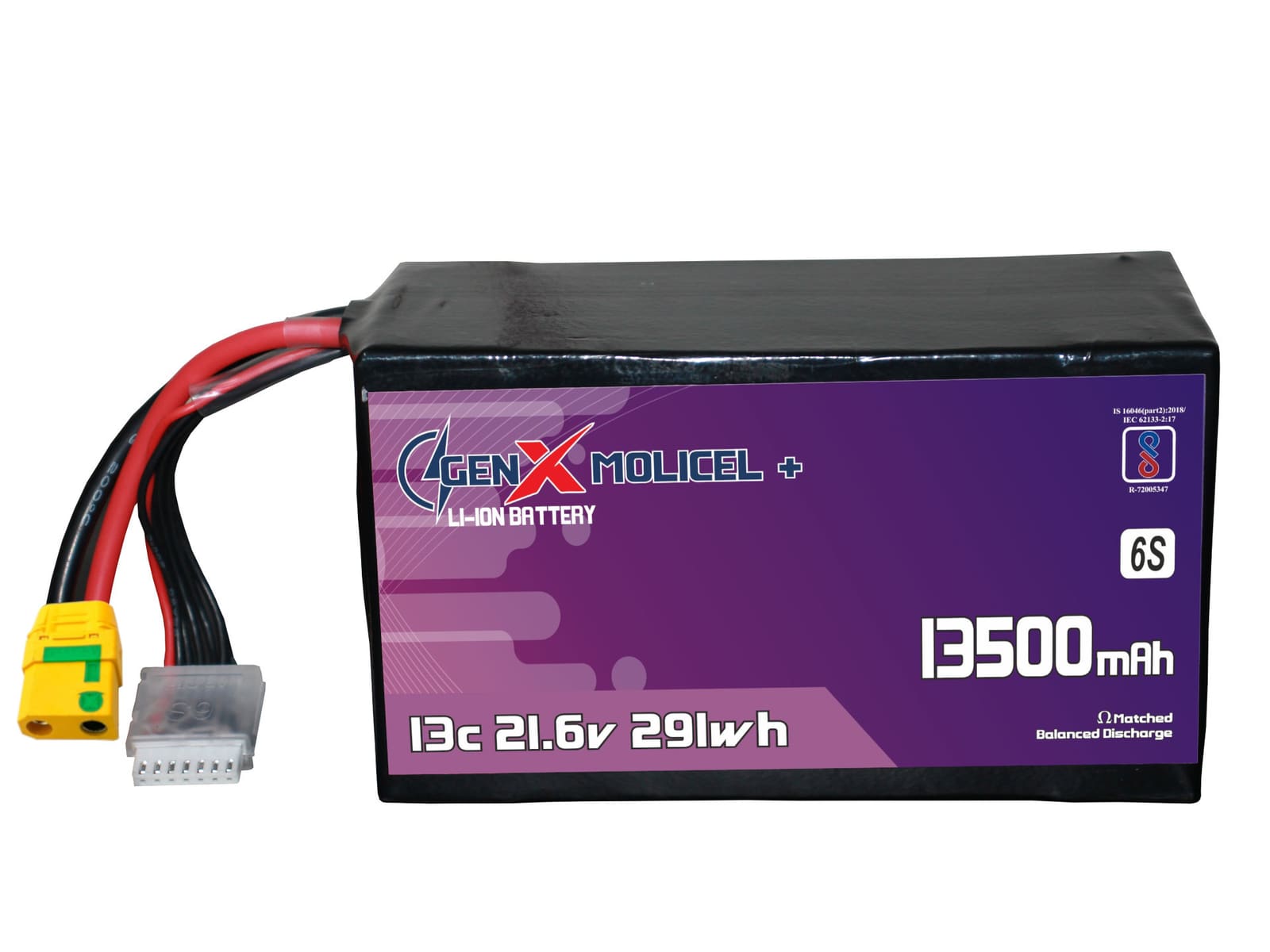 21.6V · 6S · 13500mAh · 13C — GenX UAV Battery Series UAV battery pack