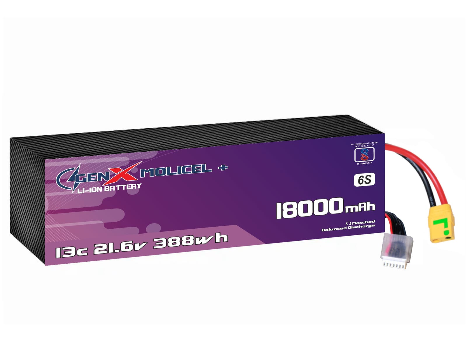 21.6V · 6S · 18000mAh · 13C — GenX UAV Battery Series UAV battery pack