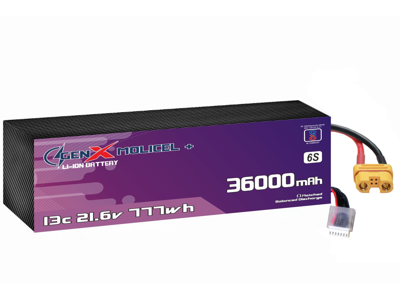 21.6V · 6S · 36000mAh · 13C — GenX UAV Battery Series UAV battery pack