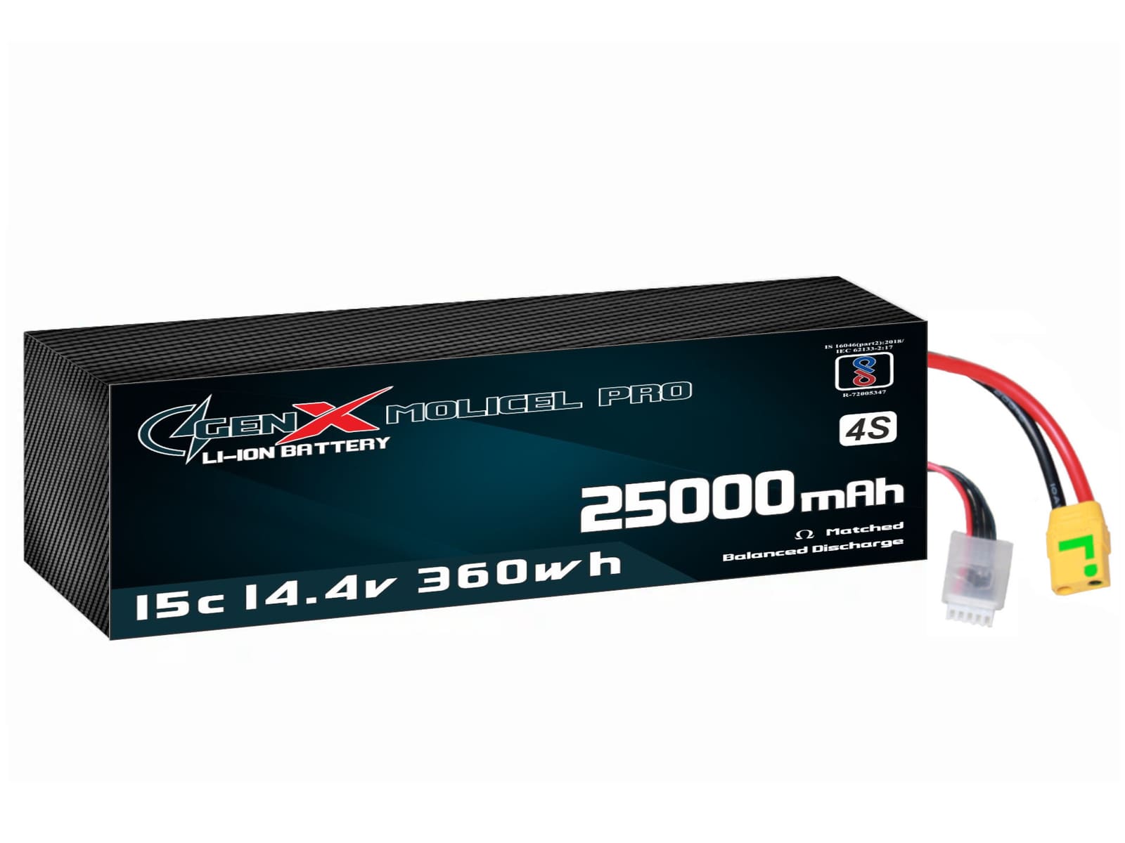 14.4V · 4S · 25000mAh · 15C — GenX UAV Battery Series UAV battery pack