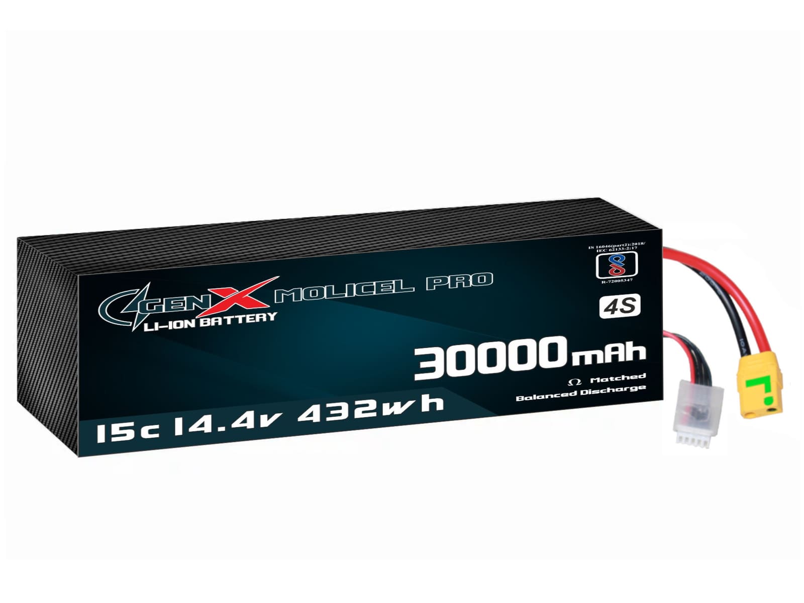 14.4V · 4S · 30000mAh · 15C — GenX UAV Battery Series UAV battery pack