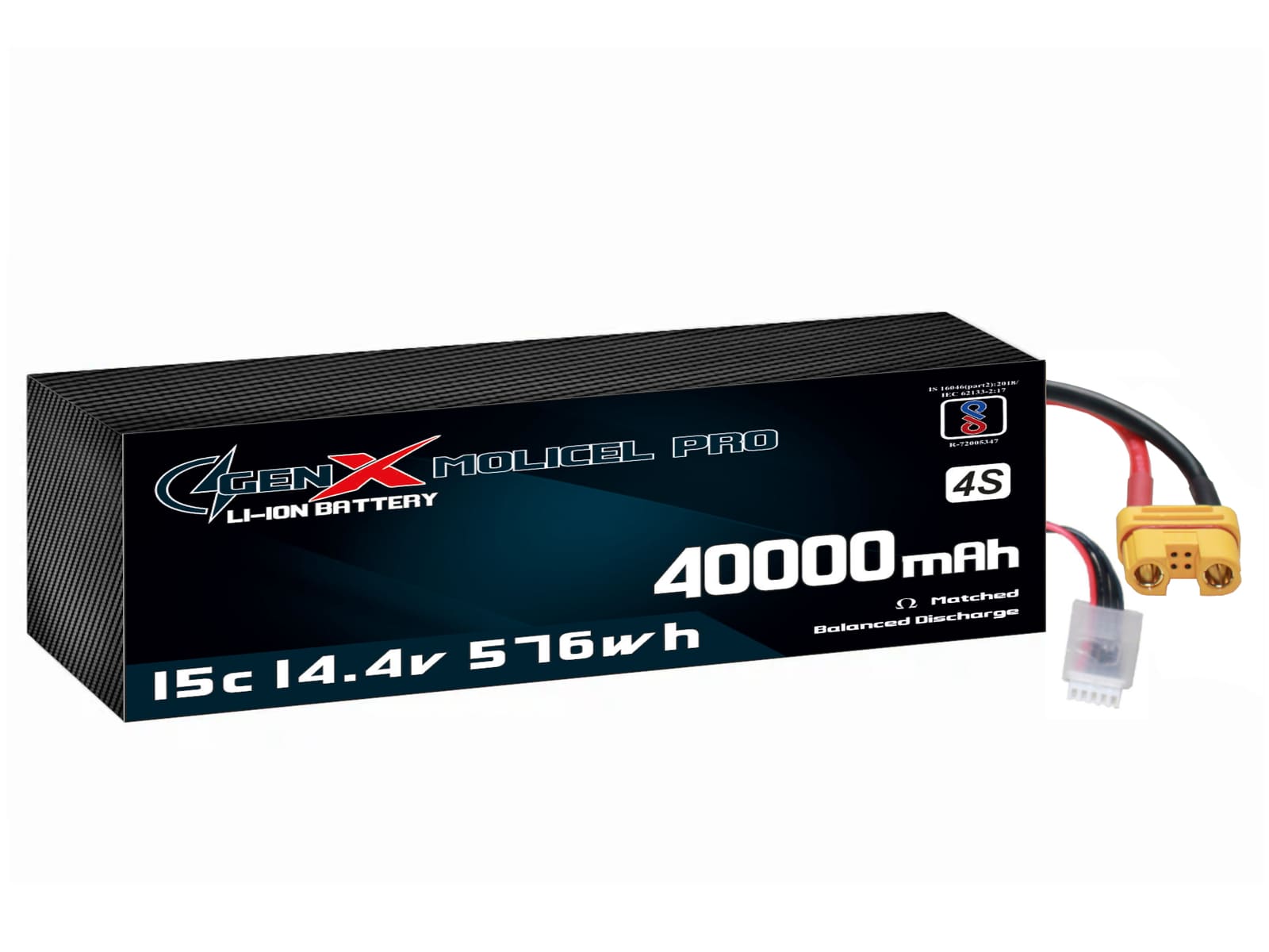14.4V · 4S · 40000mAh · 15C — GenX UAV Battery Series UAV battery pack