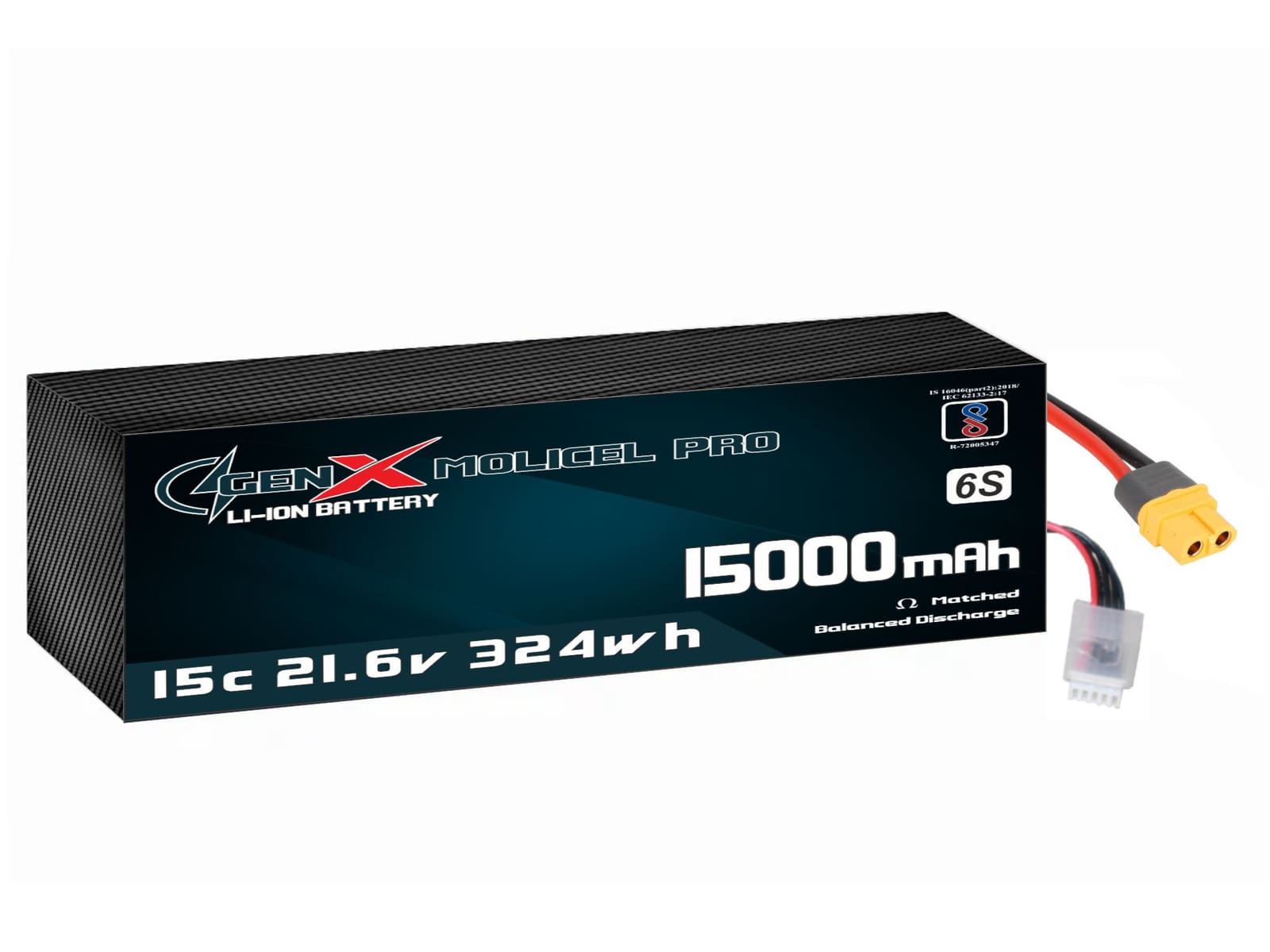 21.6V · 6S · 15000mAh · 15C — GenX UAV Battery Series UAV battery pack