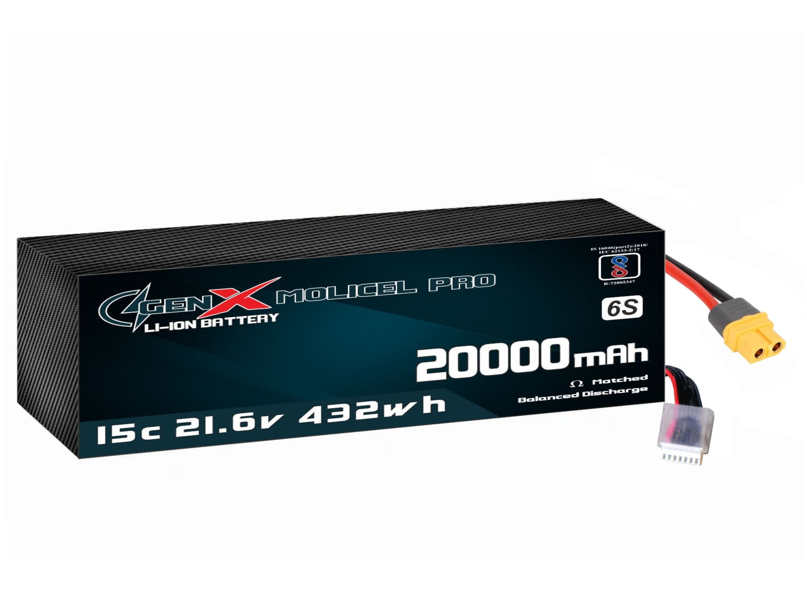 21.6V · 6S · 20000mAh · 15C — GenX UAV Battery Series UAV battery pack