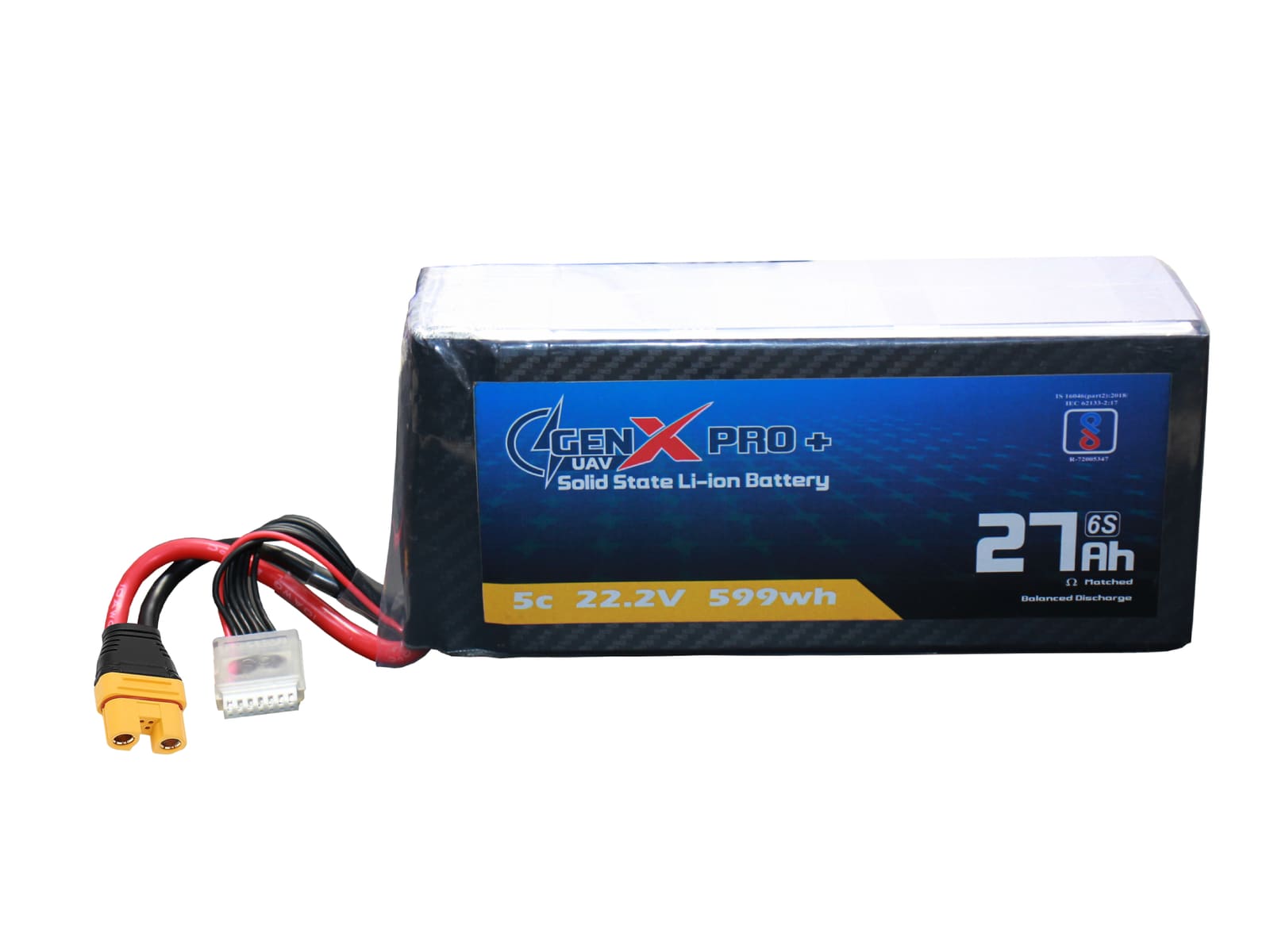22.2V · 6S · 27000mAh · 10C — GenX Pro+ · Solid-State Series UAV battery pack
