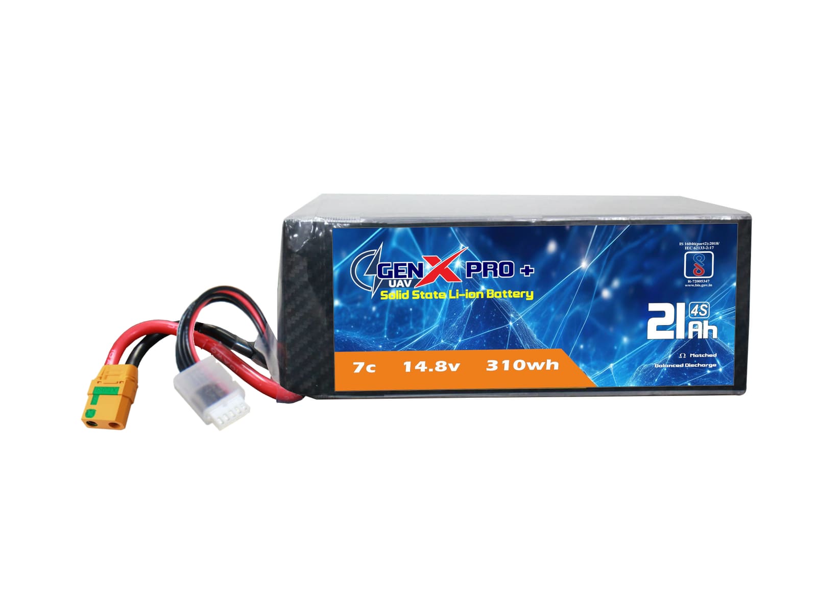 14.8V · 4S · 21000mAh · 7C — GenX Pro+ · Solid-State Series UAV battery pack