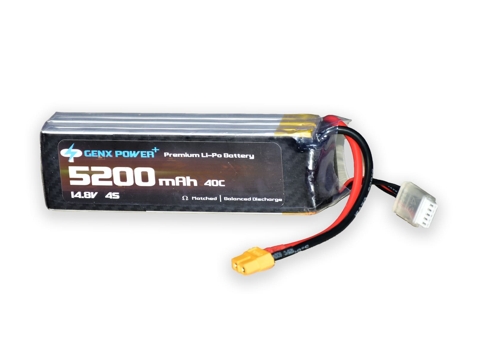 14.8V · 4S · 5200mAh · 80C — GenX LiPo Series UAV battery pack