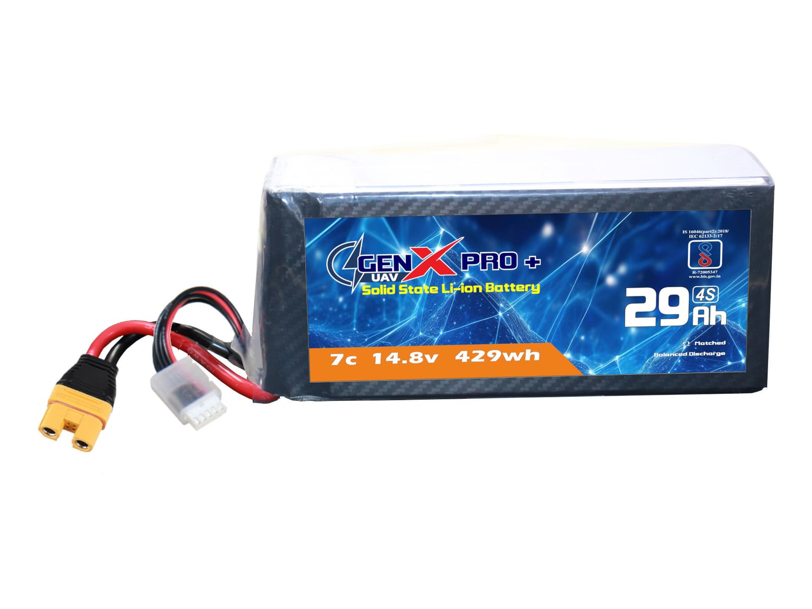 14.8V · 4S · 29000mAh · 7C — GenX Pro+ · Solid-State Series UAV battery pack