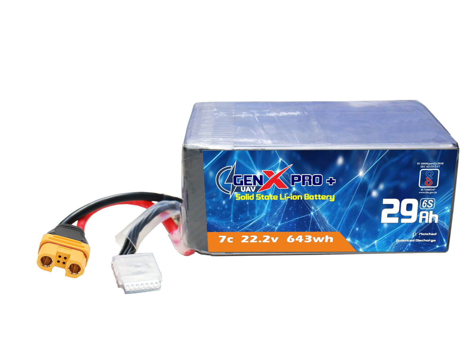 22.2V · 6S · 29000mAh · 7C — GenX Pro+ · Solid-State Series UAV battery pack