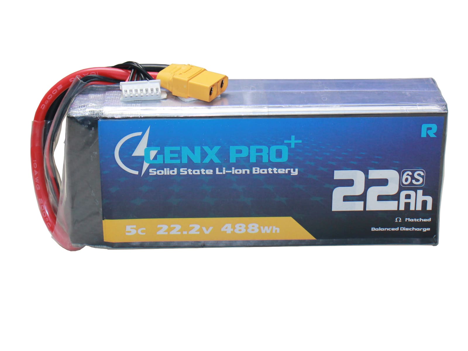 22.2V · 6S · 22000mAh · 10C — GenX Pro+ · Solid-State Series UAV battery pack