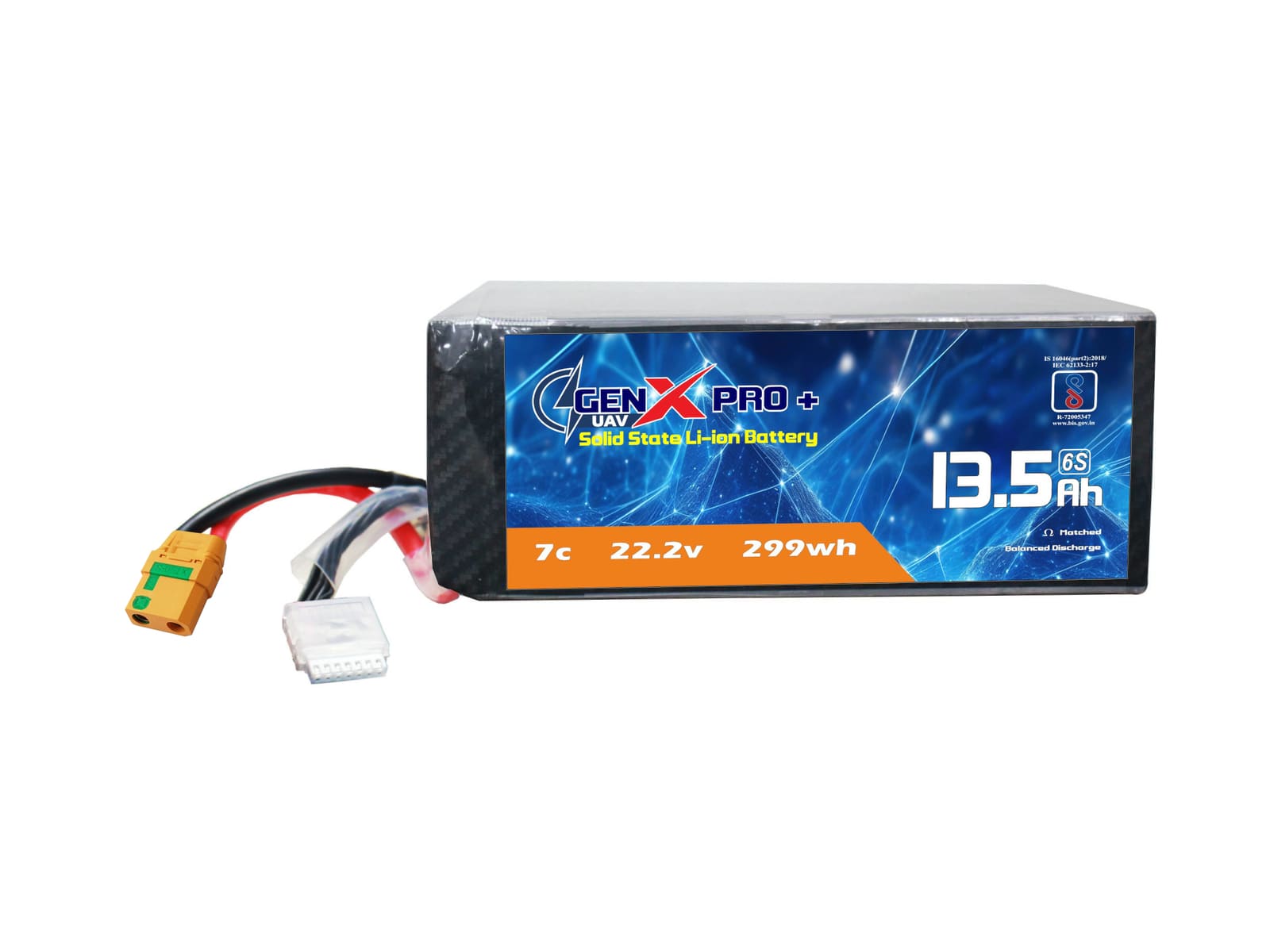 22.2V · 6S · 13500mAh · 7C — GenX Pro+ · Solid-State Series UAV battery pack